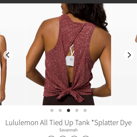 lululemon athletica Tops - Lululemon all tied up tank maroon splatter dye Savannah size 10 Pima cotton